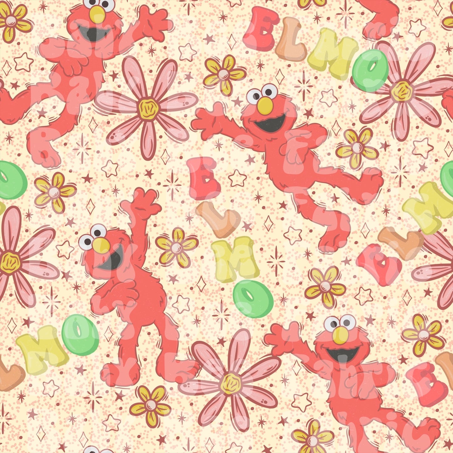 Cream Floral Elmo