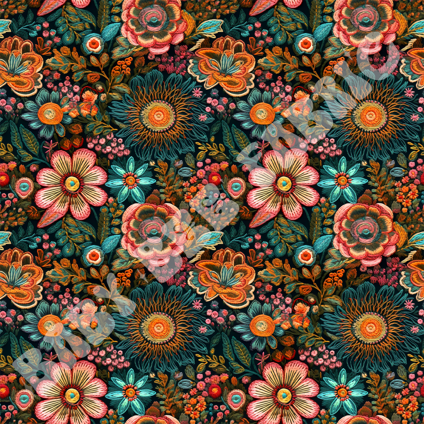 Dark Floral Meadow
