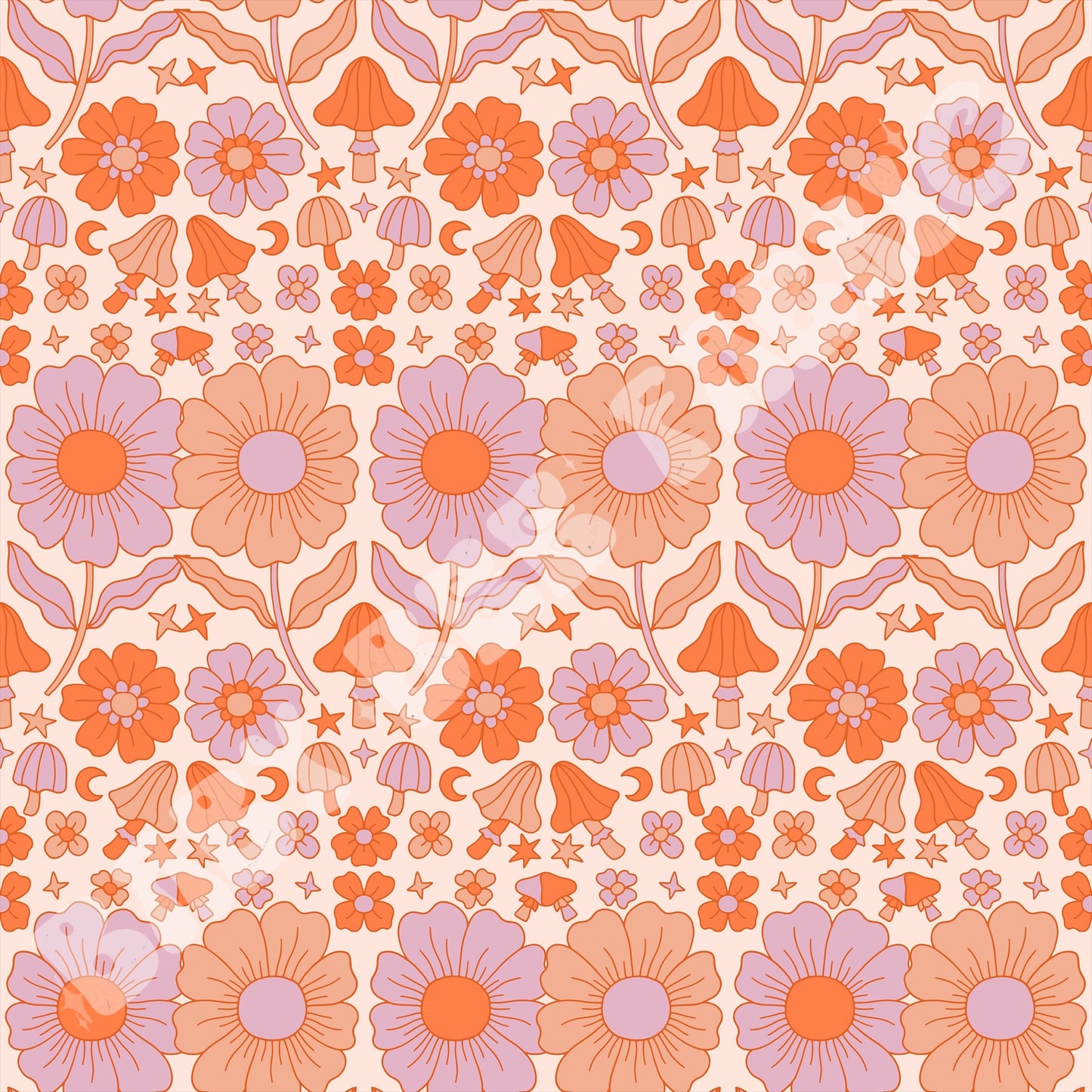 Purple and Orange Floral Mushies