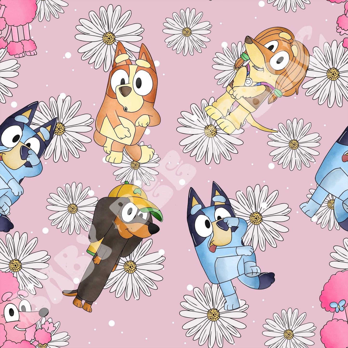 Pink Floral Dogs