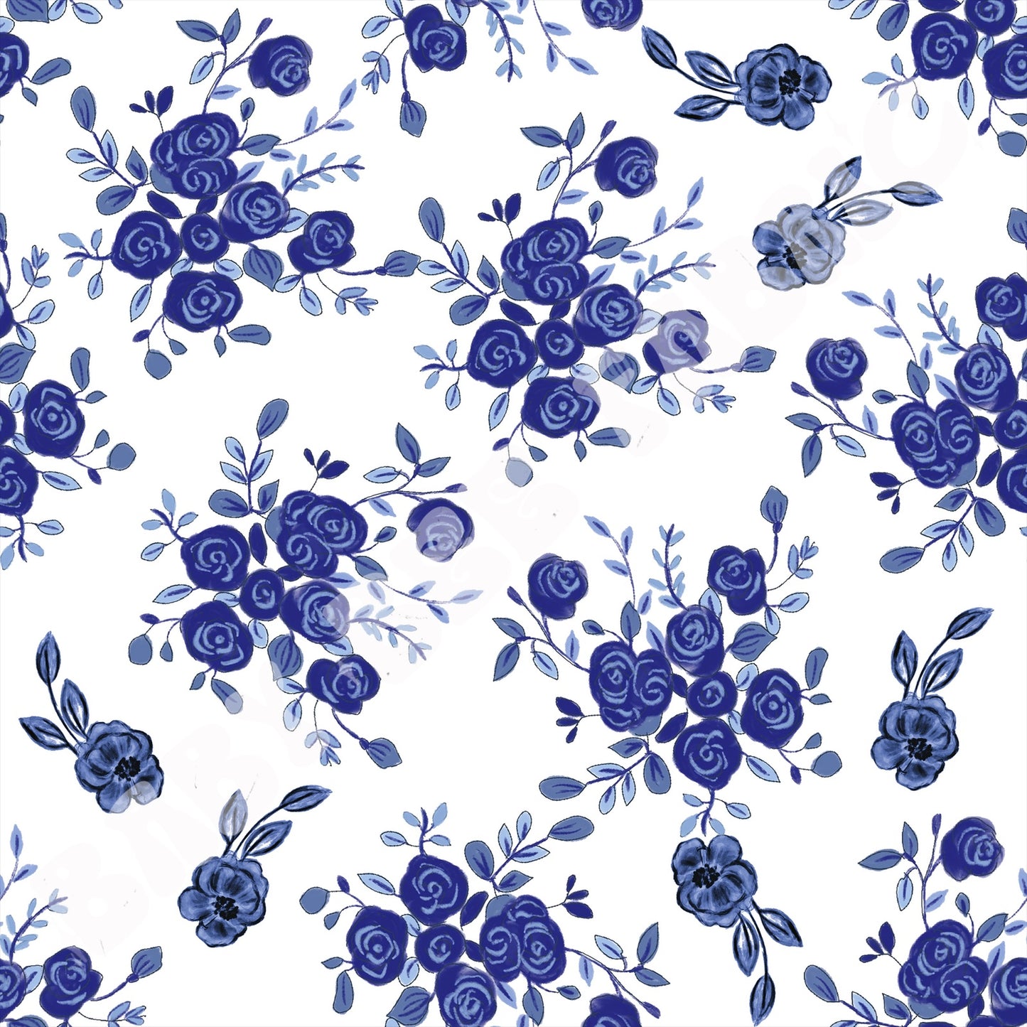White and Navy Floral