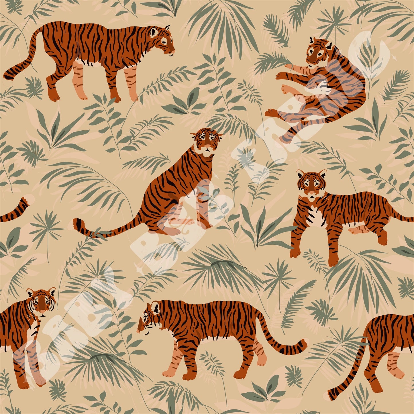 Cream Greenery Tigers