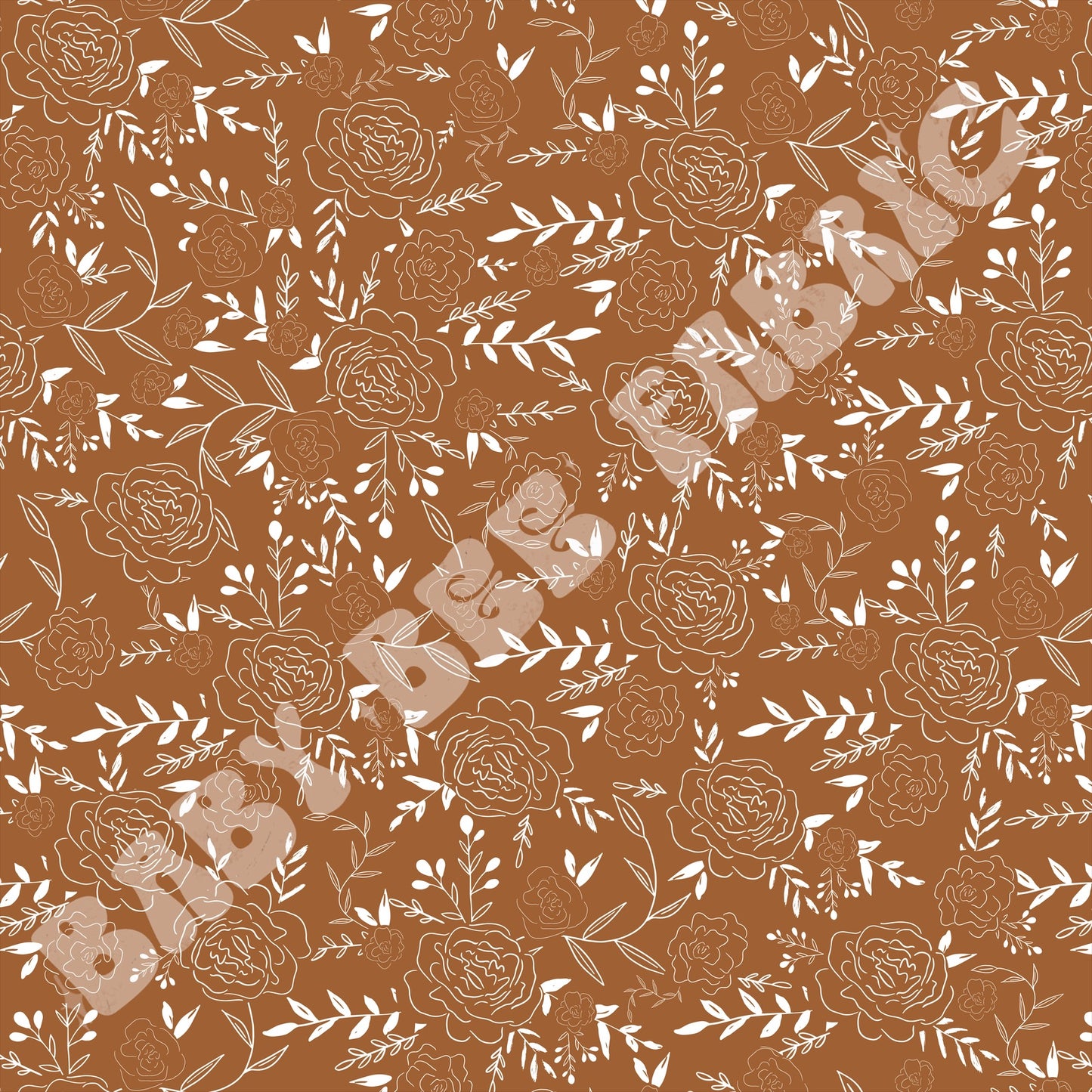 Rust Line Floral