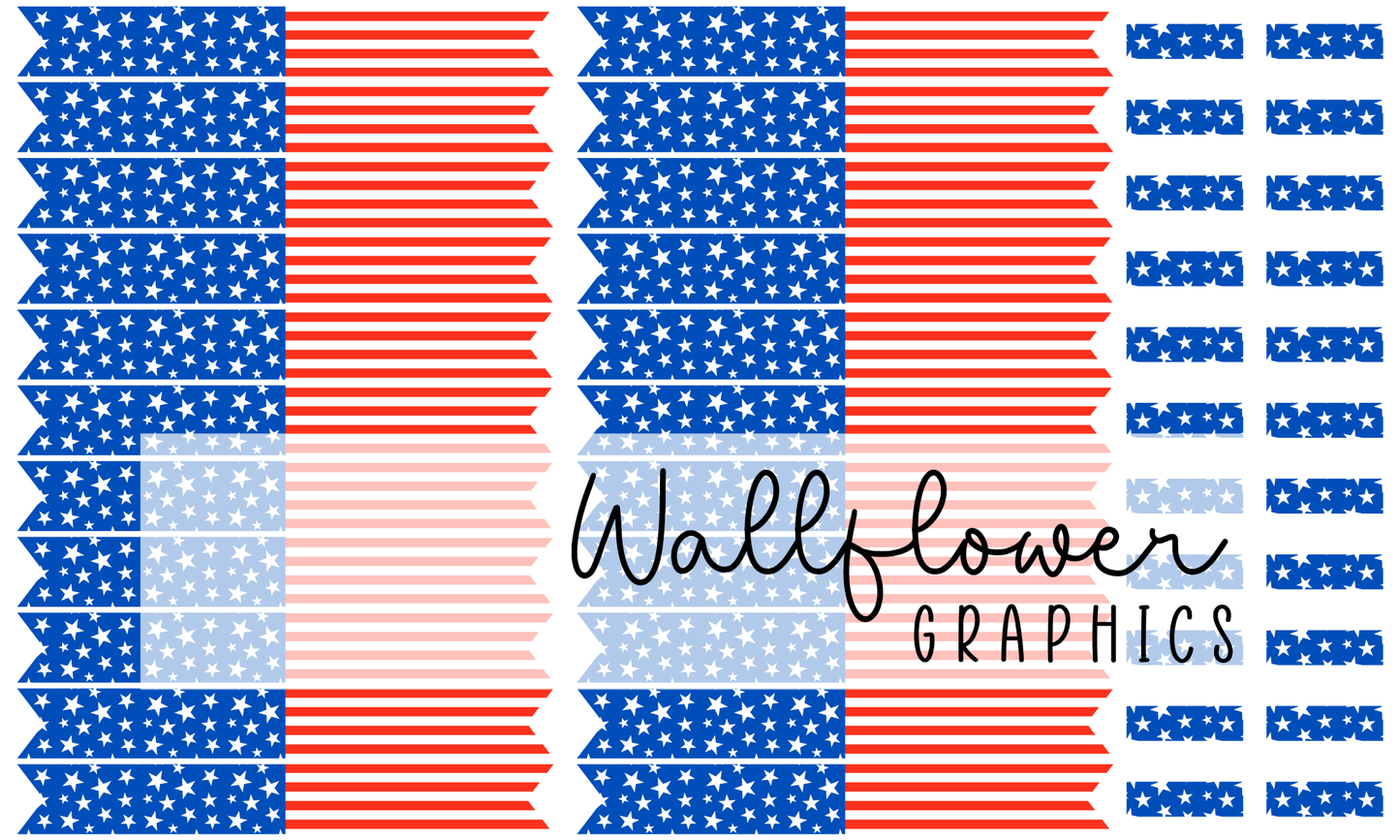 Large Dark Blue Star and Stripe Sailors Wide Rib