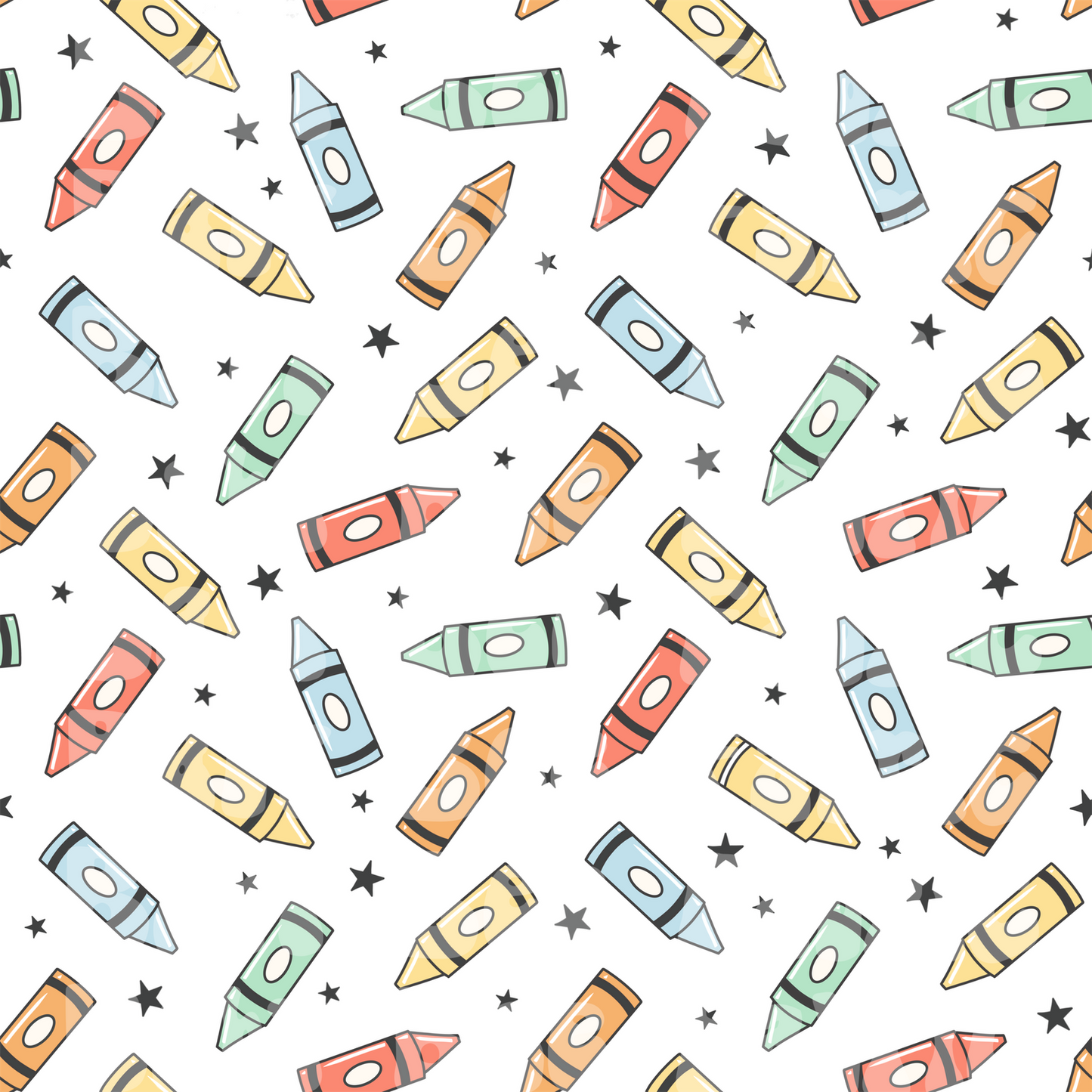 Crayons On White