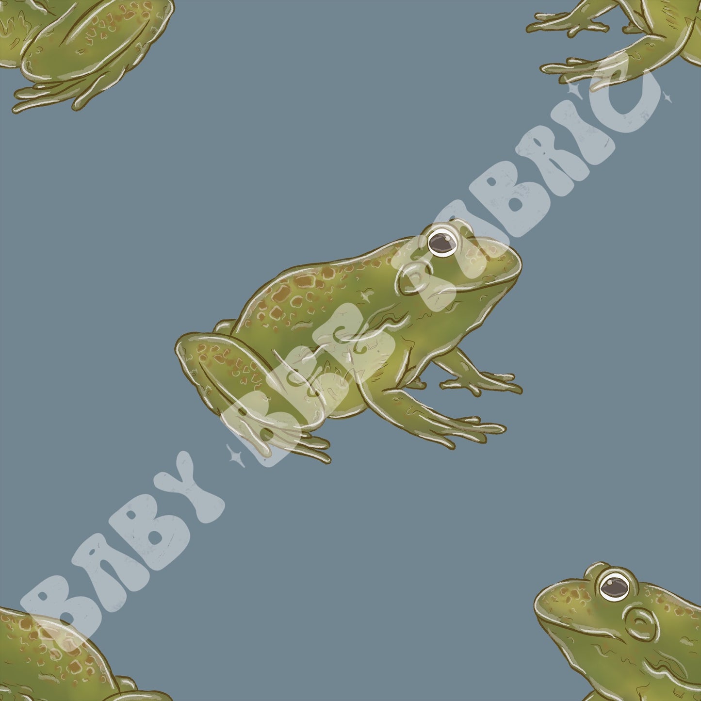 Frogs on blue