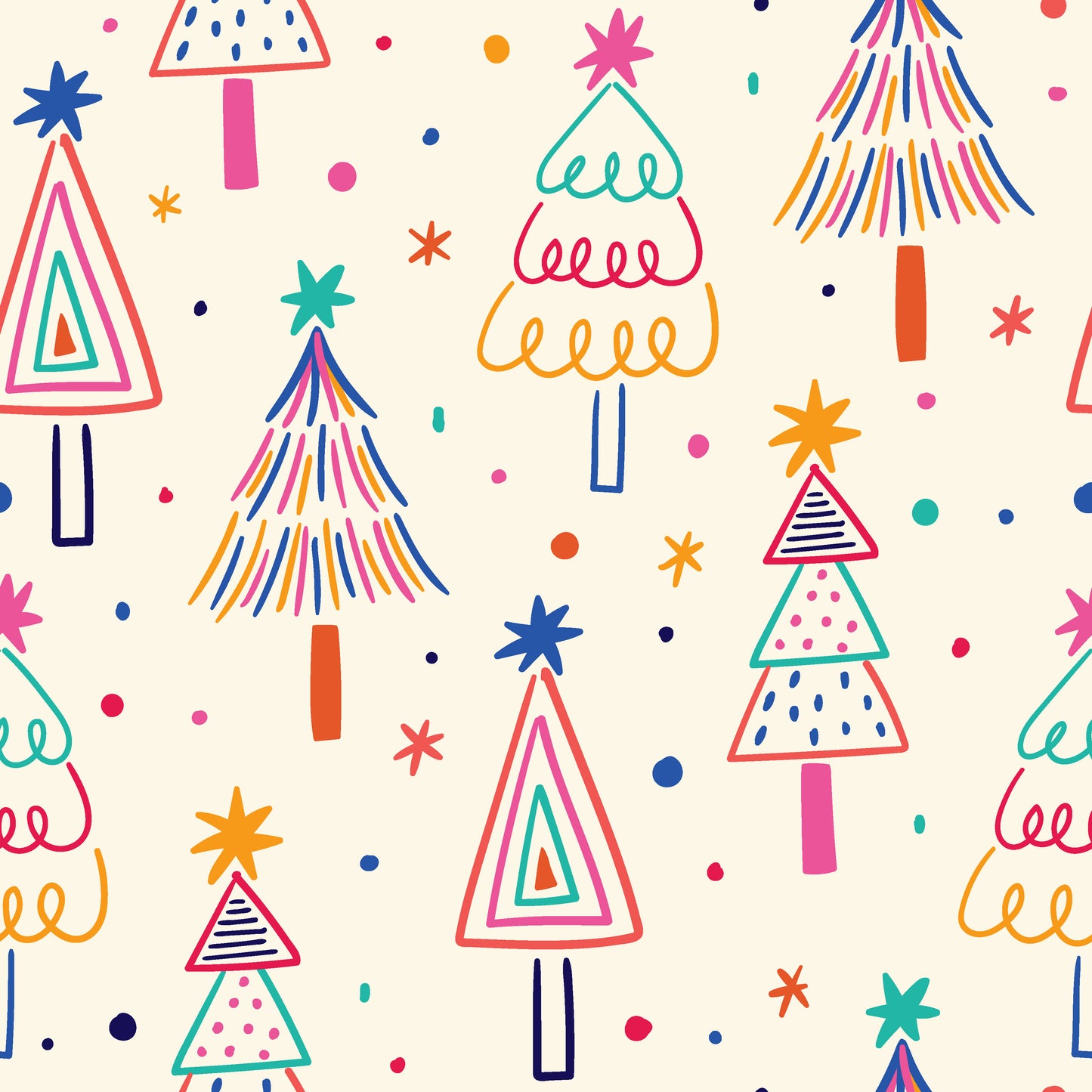 Bright Doodle Trees