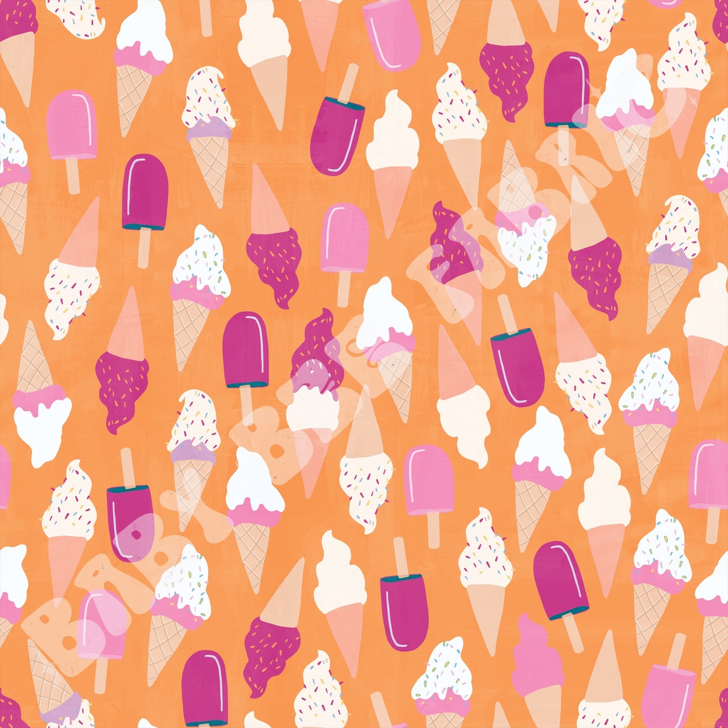 Bright Ice Cream Orange