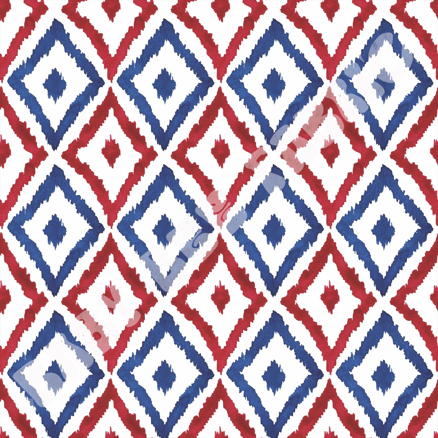 Red White and Blue Ikat
