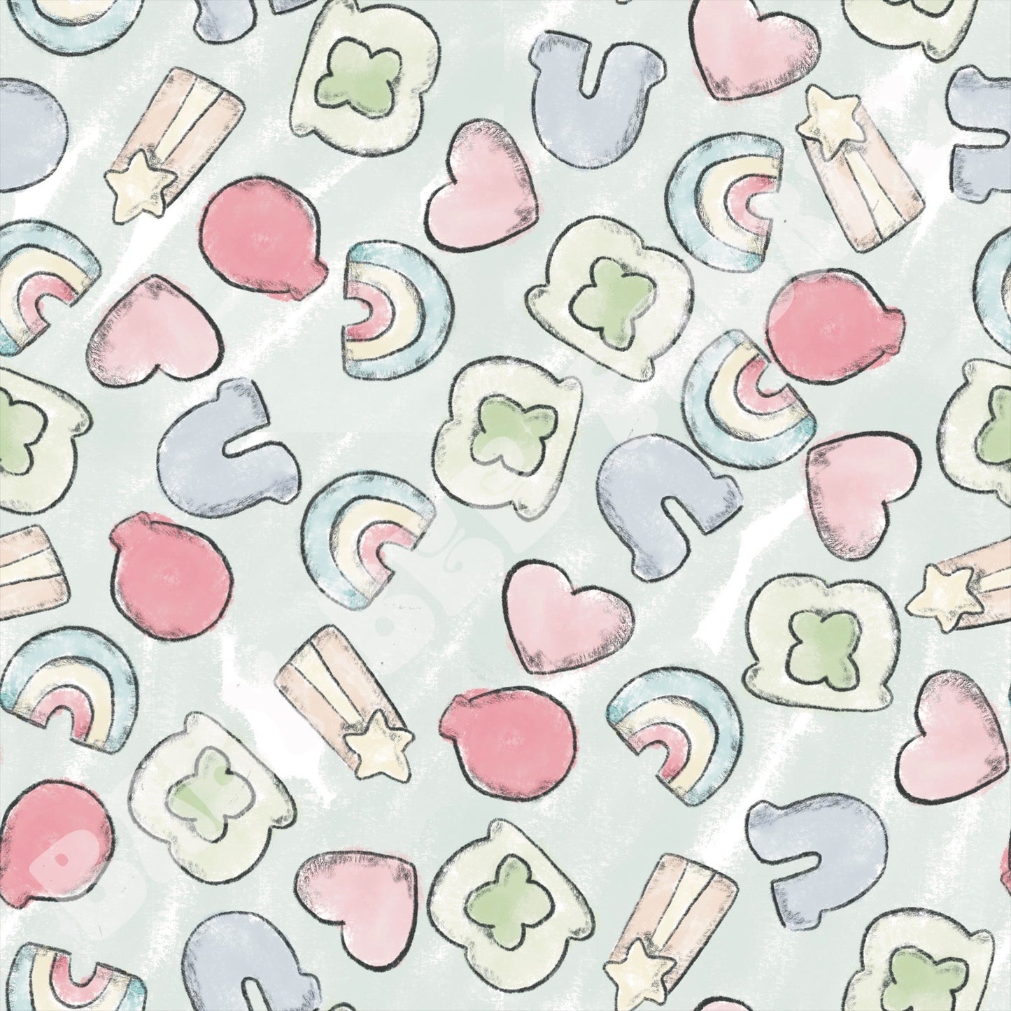 Sketched Marshmallows Blue