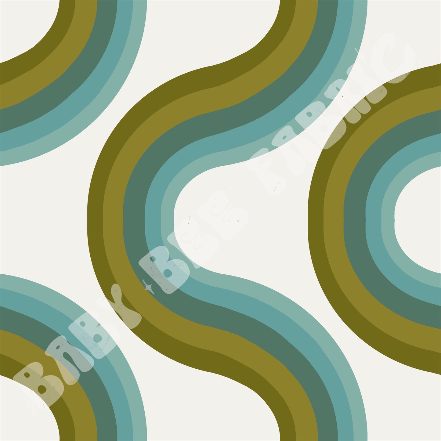 Retro Blue Waves