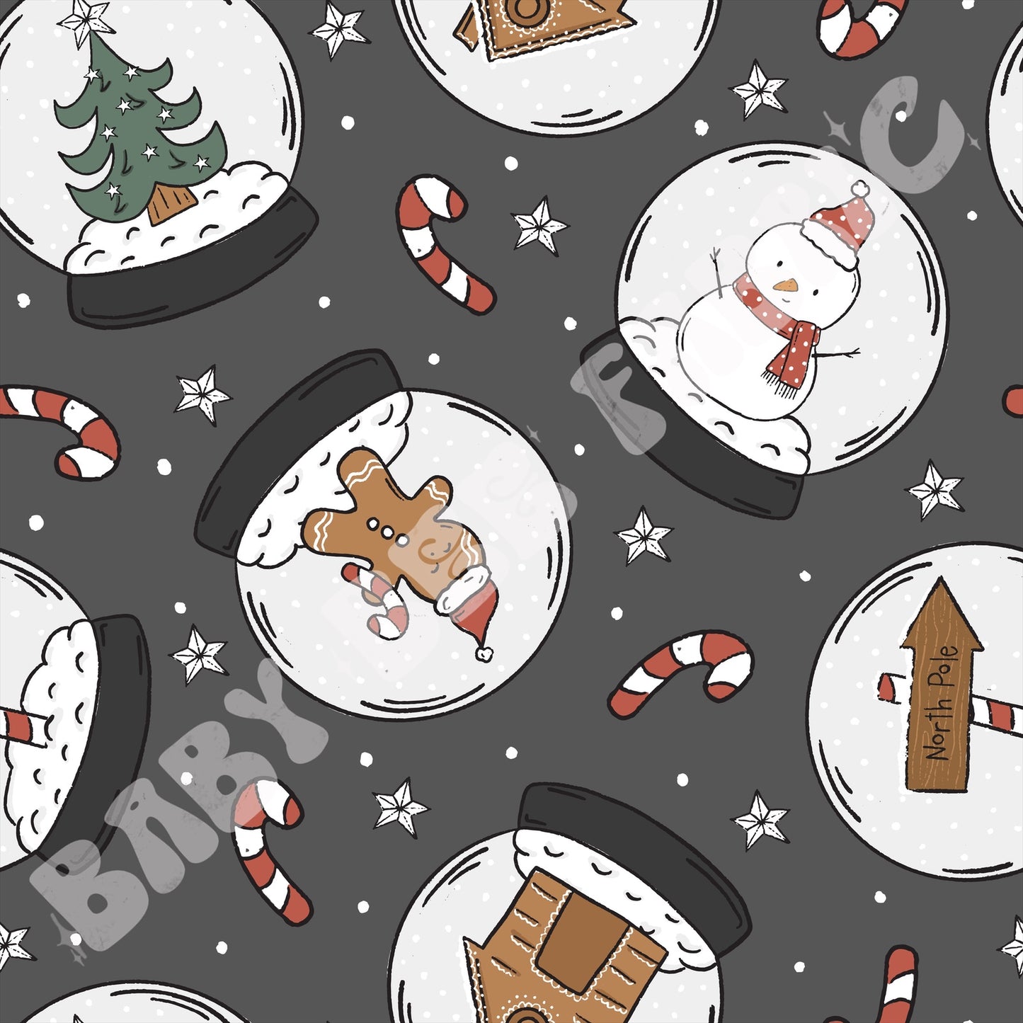 Snow Globes On Grey